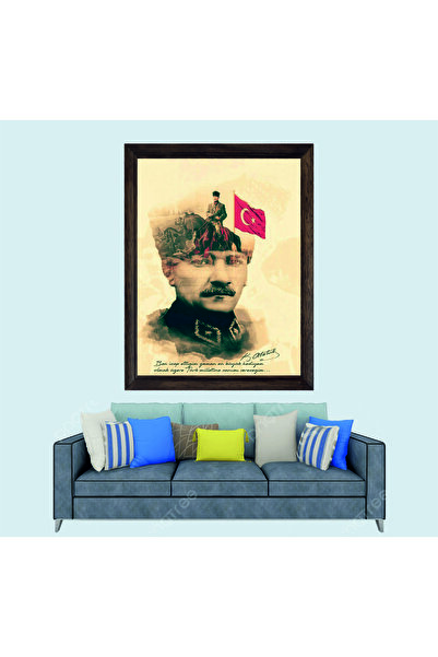 Mustafa Kemal Atatürk Çerçeveli Duvar Tablosu 20x30 cm