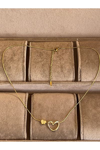 Rupen Kraft 316 L Surgical Steel F Letter Steel Necklace Stainless No Tarnish