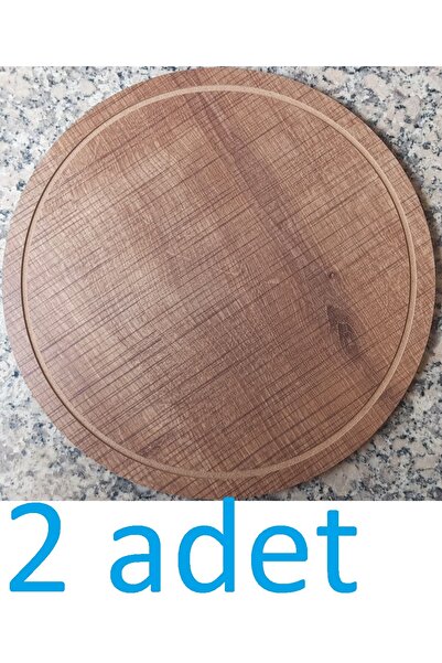 EWWE Micra Wood 2 adet 30cm - Ahşap Yuvarlak Pasta Pizza Kahvaltı Sunum Tabağ...