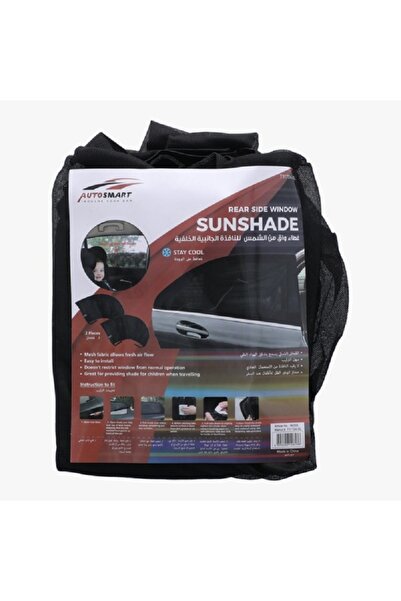 AUTOSMART مظلة جانبية على شكل قوس باللون الأسود