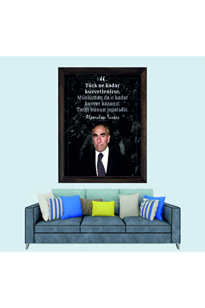 Lioncraft Başbuğ Alparslan Türkeş Sözü Çerçeveli Duvar Tablosu 20x30 cm