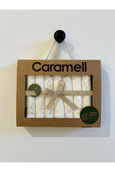 Caramell Bebenova Basic Ecru 7 Pack Baby Mouth Wipes 100% Cotton Combed 20X20 cm