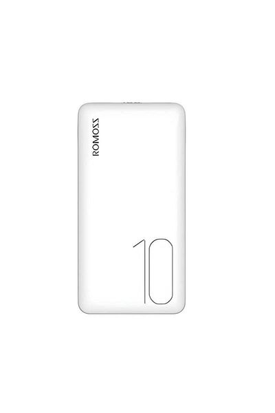 Romoss Romoss external battery, 10000mAh, 2xUSB, 1xMicroUSB, Battery indicator (White)