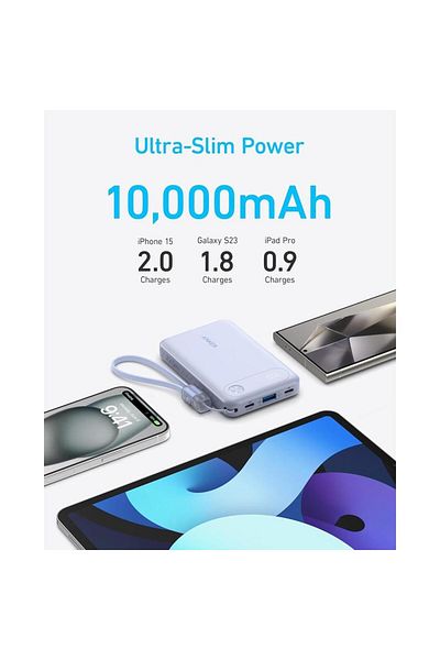Anker Acumulator extern Anker Powercore 10000 mAh, 22.5W, 2x USB-C, 1x USB-A, cablu USB-C incorporat