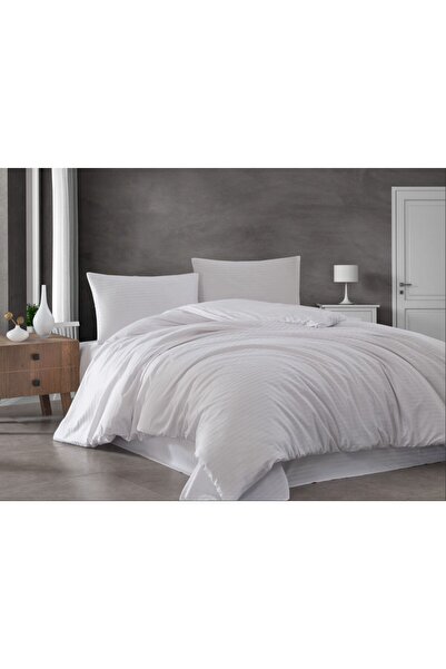 miruza ev tekstil طقم غطاء لحاف مزدوج من الساتان المخطط مجموعة Vip Miruza Col...