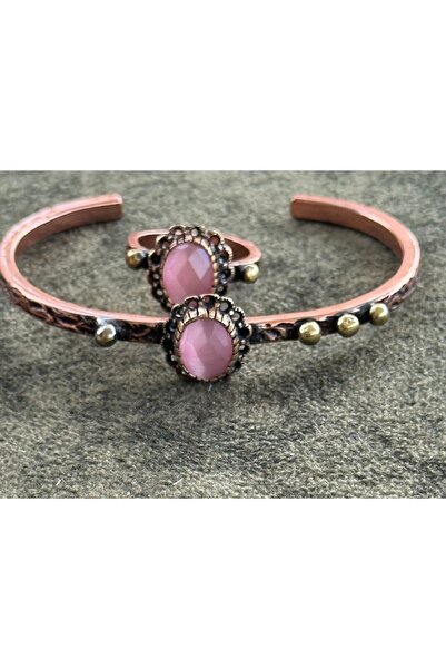 Erişim Bakırhanem مجموعة أساور من الأحجار الكريمة مع حلقة نحاسية من Sebe Home...