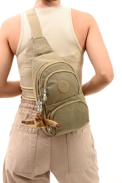 Sanmorris 3018 Unisex Wrinkle Fabric Water Resistant Cross Strap Shoulder and Chest Bag Navy Blue