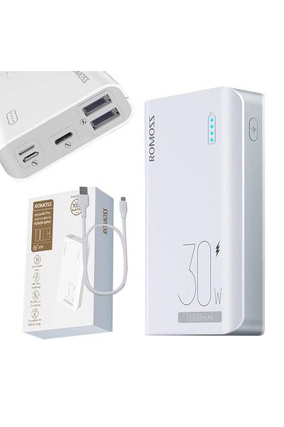 Romoss Romoss external battery, 10000mAh, 30W, 2xUSB, 1xUSB-C, 1xMicroUSB, 1xLightning