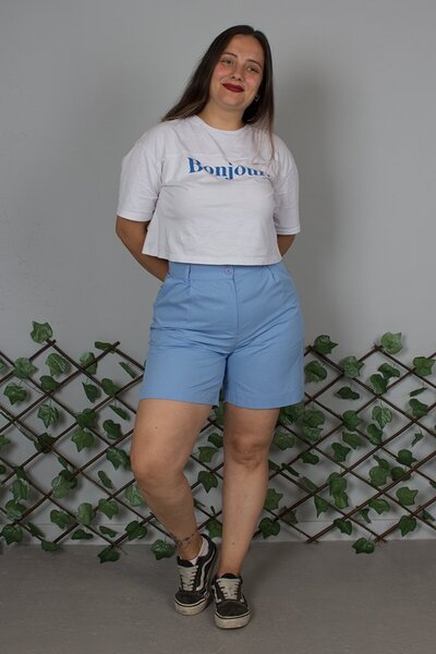 Truva XXL Λινό βαμβακερό μπλε παντελόνι – Φυσικό, ελαφρύ και άνετο σχέδιο