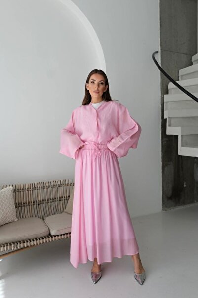 SHİROSA Set din două piese cămașă și fustă cu piatră