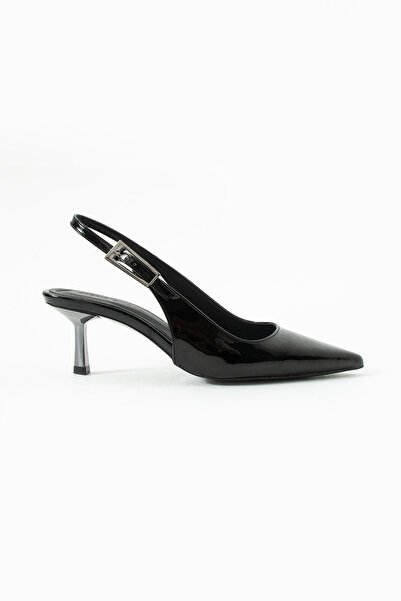 Siena Shoes حذاء Gaia نسائي بكعب قصير وكعب قصير مصنوع من الجلد باللون الأسود