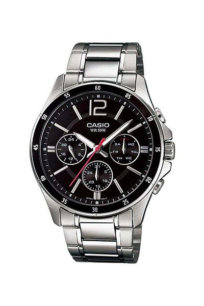 Casio Casio Men's Water Resistant Chronograph Watch MTP-1374D-1AVDF - 44 mm - Silver
