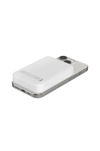 Belkin Belkin BOOSTCHARGE PRO BPD007btWH external battery, Qi2, MagSafe, 8000 mAh, with stand (White)