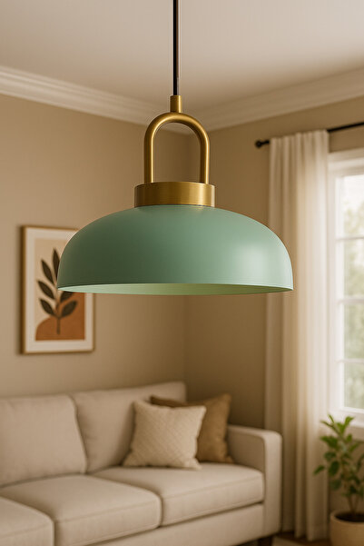 Vinner Aurelux Mint Yeşili Sarkıt Avize – Pirinç Renk Metal Detaylı | Modern ...