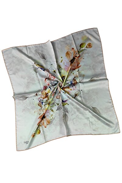 mim eşarp Φουλάρι Emilya Rayon με λουλούδια 90x90 cm