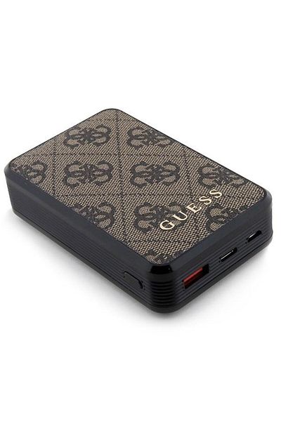 Guess External battery Guess, 10000mAh, 18W, QC, 1xUSB, 1xUSB-C, 1xMicroUSB, Battery indicator (Brown)