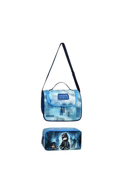 Niss Store Rucsac pentru grădiniță tematică Robloks cu licență, nutriție termică, set de trei combinații de suporturi pentru stilouri