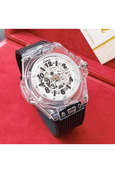 catera Men's watch, transparent, black, Rebel
