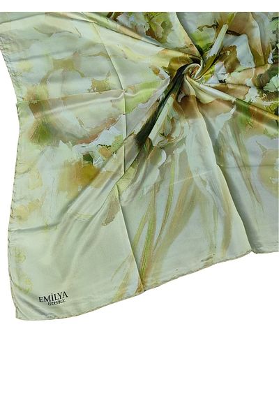 mim eşarp Κασκόλ Emilya Rayon με λουλούδια 90x90 cm