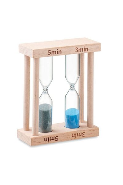 dalimag Wooden hourglass with 2 times, 3 and 5 minutes, 7x9x3 cm