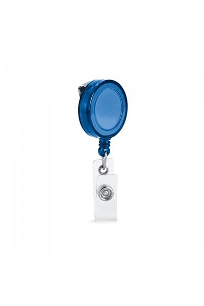 dalimag Suport pentru ecuson cu clip metalic extensibil, pana la 900 mm, clip transparent, albastru
