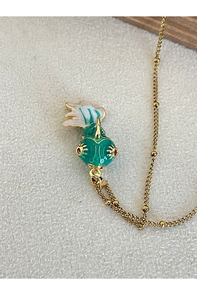 Rupen Kraft 316 L Surgical Steel Enamel Fish Model Special Design Steel Necklace