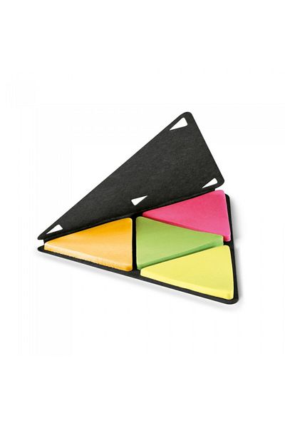 dalimag Sticky notes set, simple pattern, triangle shape, 4 colors, black, 91 x 87 mm