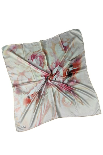 mim eşarp Κασκόλ Emilya Rayon με λουλούδια 90x90 cm