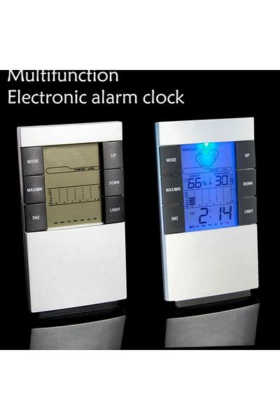 dalimag Ceas de Birou cu 12 sau 24 de Ore, Alarma, Calendar, Termometru, Higrometru