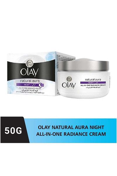 OLAY كريم ناتشرال وايت الليلي لتفتيح البشرة بخلاصة التوت - 50 جم