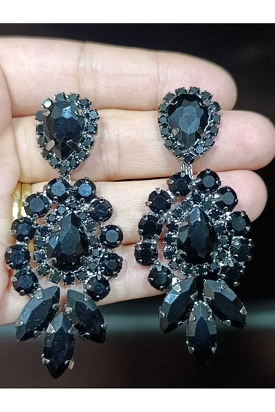 Zanora Red Crystal Stone Henna Wedding Bridal Earring1