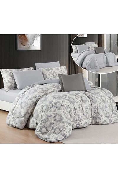 HOURS Horse Macrofiber Comforter Set, 4 Pieces, Double-Sided, with an Elegant Pattern, EVINA-13