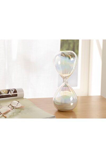 Elioure Şeffaf Cam Kum Saati, 30 Dakika, 8x8x20 cm, Modern Tasarım