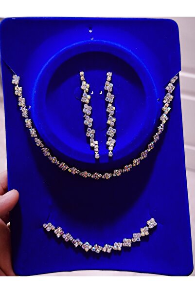 Zanora Janjan Stone Silver Necklace 3 Sets