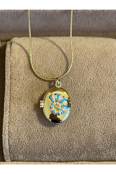 Rupen Kraft 316 L Cerrali Steel Shell Shell Handled Steel Locket Necklace