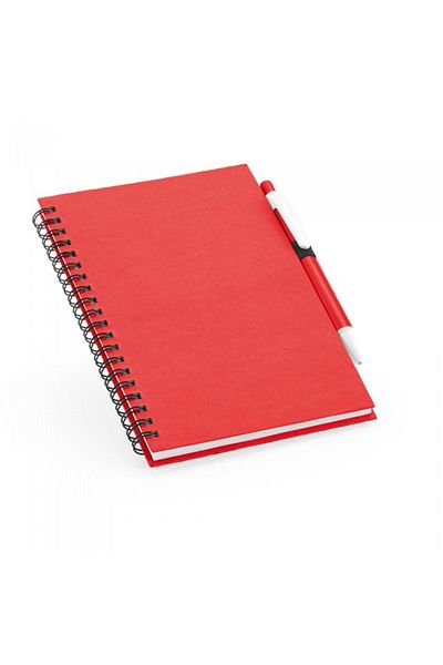 dalimag B6 spiral notebook with 160 lined recycled pages, hard cover and pen holder, 13x18 cm