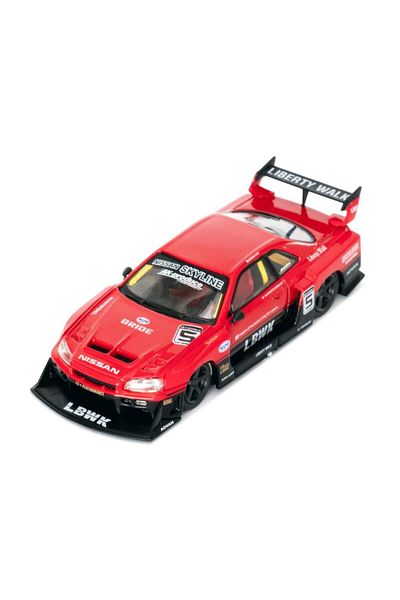 mini gt 843 Nissan Lb-Er34 Skyline Red/Black 1/64 Model Car
