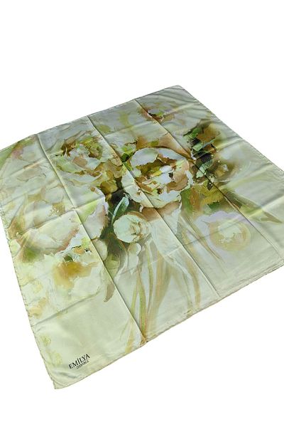 mim eşarp Κασκόλ Emilya Rayon με λουλούδια 90x90 cm