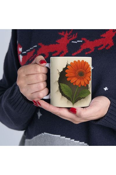 sıradışıhediyem Beloved Mug Cup Flower Mug Cup Gift for Friend Gift for Lover 3 D Looking Mug