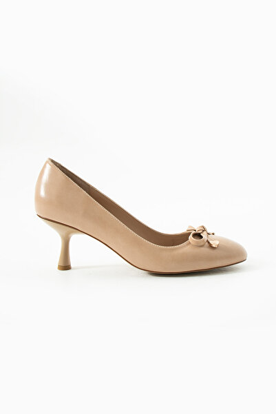 Siena Shoes Jade Дамски обувки с къса ток и панделка, бежови