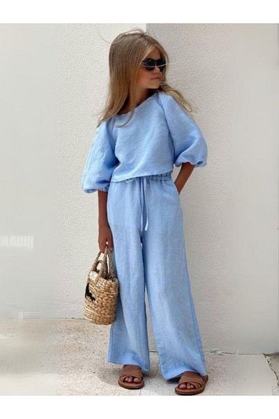RG Girls' Set with Linen Pants