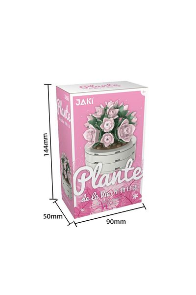 JAKI Block Succulent Flowers 9 cm 120 Piece Flower Pot Series Pink