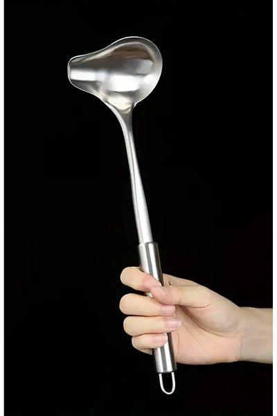 DORRY HOME Twisty 1Pc Stainless Steel Duck Mouth 30cm Long Handle Sauce Ladle Spoon