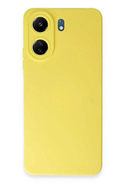 CepteToptan حافظة هاتف Xiaomi Redmi 13C مصنوعة من السيليكون المخملي الداخلي - أصفر - MKİ6430-4228