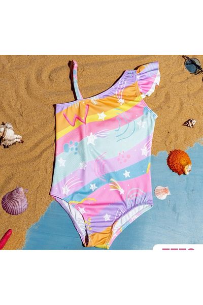 YUMİYUMM Girl's Starry Colorful Swimsuit