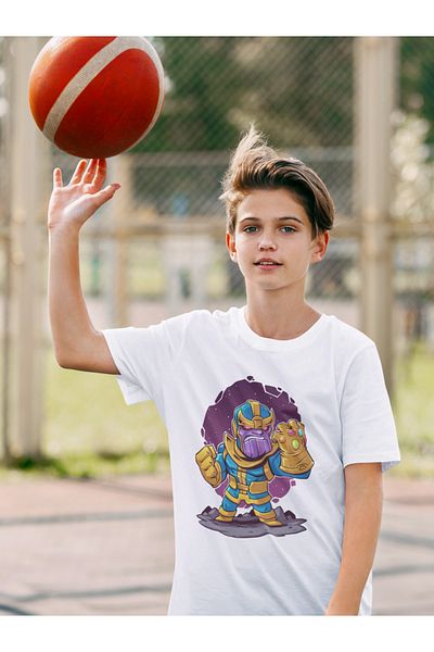 SEVBANO Tricou pentru copii Avengers Thanos imprimat unisex film (vârsta 1-12)