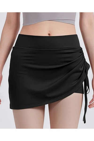 MAROVOAY Single Side Lace-Up Mini Shorts Skirt