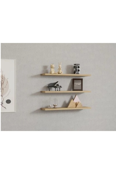 eneefwood duvar rafı 60x15 safir meşe 3 lü uçan raf