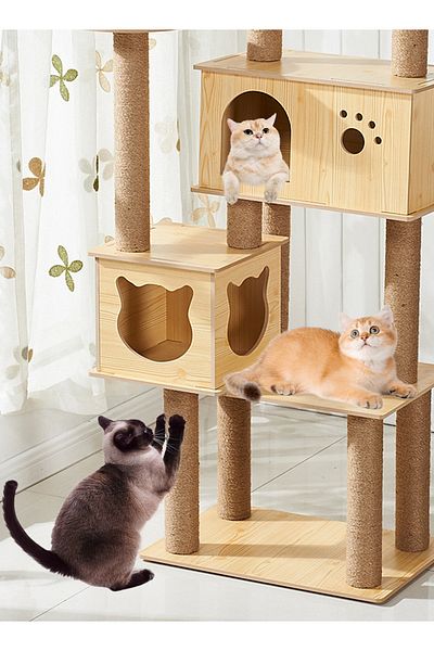 KidLe Cat Tree Cat House Cat Scratching Board Cat Claw Grinding