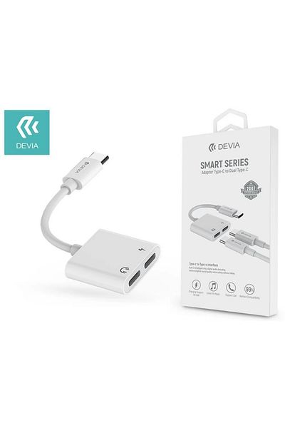 Devia Devia USB-C to 2 USB-C Adapter White